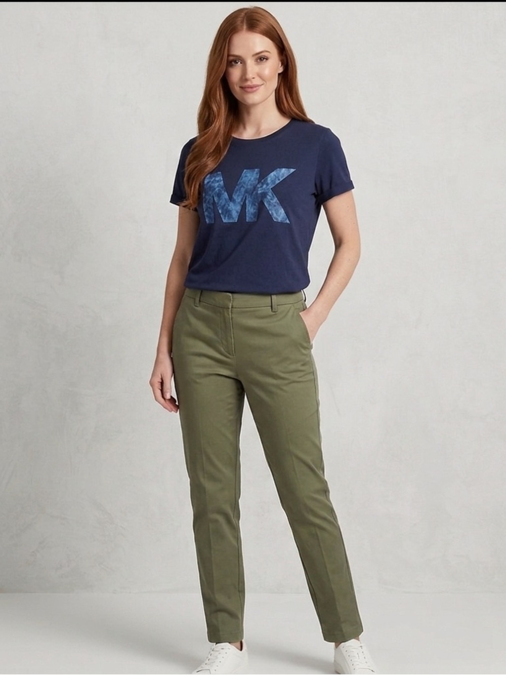 Michael Kors Womens T-shirt True NAVY/WH Size S